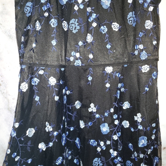 NEW! Tahari ASL black high/low embroidered dress - Picture 3 of 13